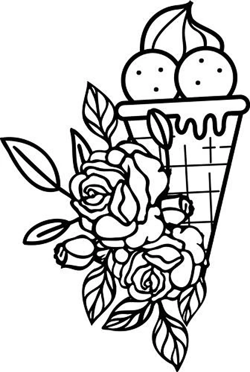 floral ice cream svg file