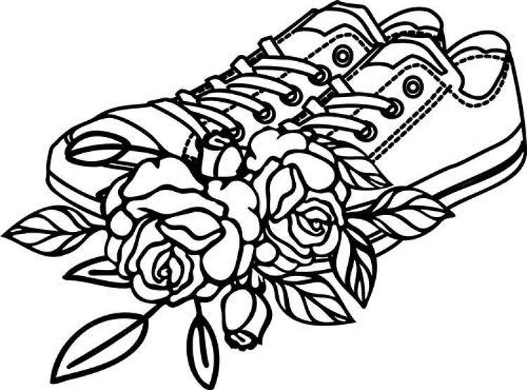 floral sneakers svg file