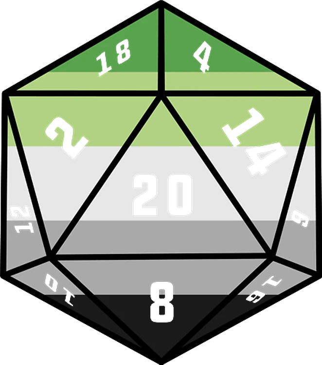 Aromantic Pride D20 Dice