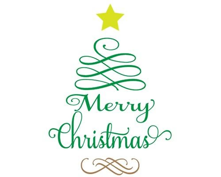 Swirly Merry Christmas Tree