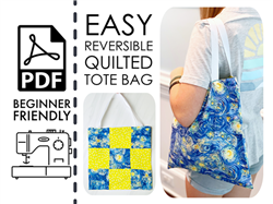 Quilted Tote Bag PDF Sewing Pattern