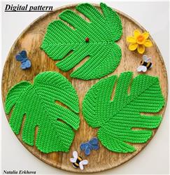 Monstera Leaf Coaster Pattern