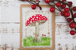 PDF Hand Embroidery Pattern Red Mushroom
