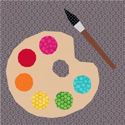 Art Palette & Paintbrush  Quilt Block  FPP Pattern  