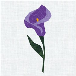 Calla Lily Arum Flower Quilt Block  FPP Pattern  