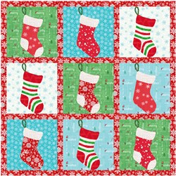 Christmas Stockings Quilt Block  FPP Pattern  