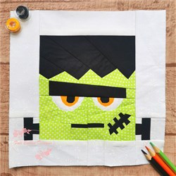 Frankie Frankenstein Halloween  Quilt Block  FPP Pattern  