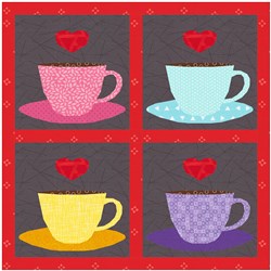 I Love Coffee or Tea? Quilt Block  FPP Pattern  