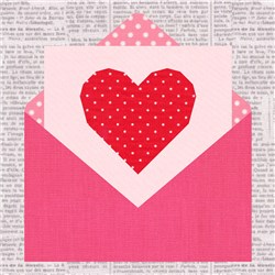Love Letter Valentine  Quilt Block  FPP Pattern  