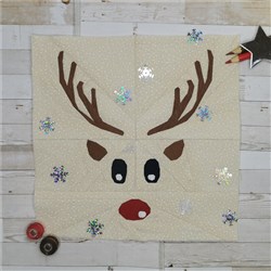 Red Nosed Reindeer Quilt Block  FPP Pattern  
