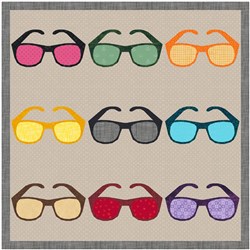 Sunny Days Sunglasses  Quilt Block  FPP Pattern  