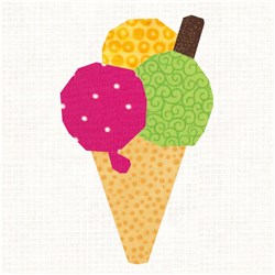 Triple Scoop Ice Cream Quilt Block  FPP Pattern  