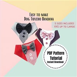 Tuxedo Dog Bandana PDF Pattern