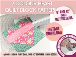 Two Colour Heart Block PDF Sewing Pattern