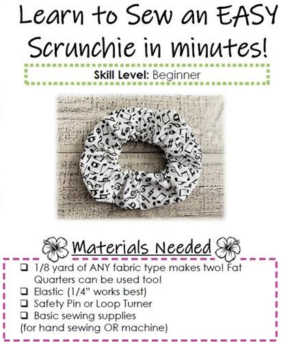 Hair Scrunchies PDF Sewing Pattern