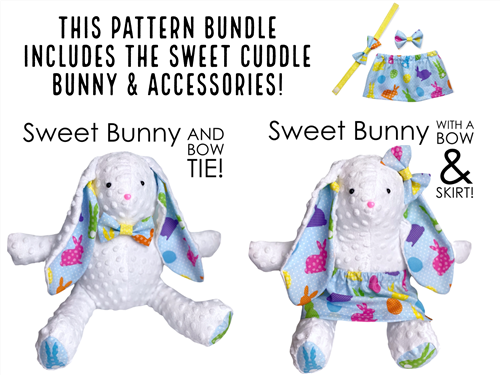 Stuffed Bunny Accessories PDF Sewing Pattern