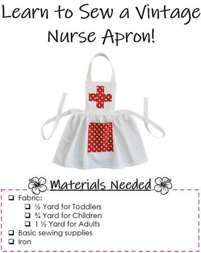 Vintage Nurse Apron PDF Sewing Pattern