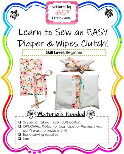 Diaper And Wipes Clutch PDF Sewing Pattern