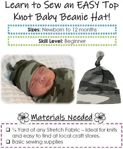 Baby Knit Beanie Hat PDF Sewing Pattern