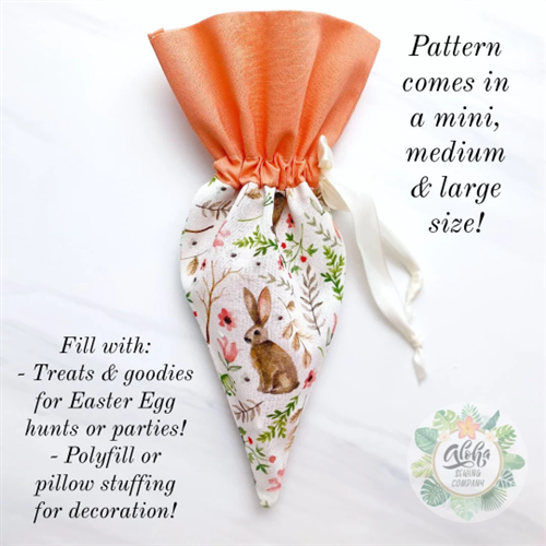 Drawstring Carrot Pouch PDF Sewing Pattern