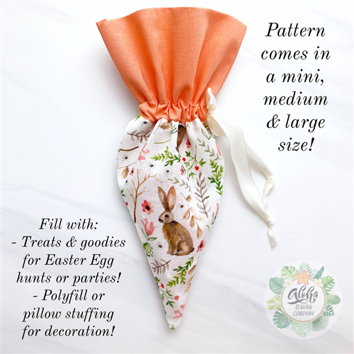 Drawstring Carrot Pouch PDF Sewing Pattern