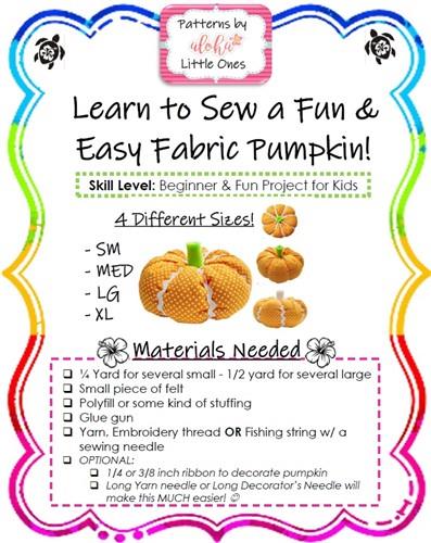 Fall Fabric Pumpkin PDF Sewing Pattern