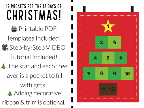 Christmas Advent Calendar PDF Sewing Pattern
