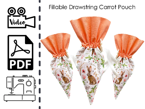 Drawstring Carrot Pouch PDF Sewing Pattern