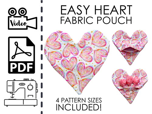 Heart Pouch PDF Sewing Pattern Heart Pouch PDF Sewing Pattern