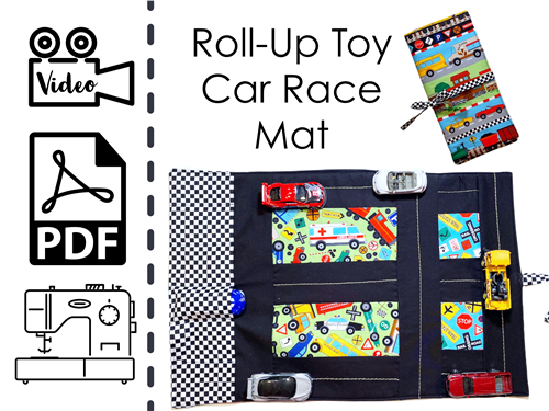Roll-Up Car Race Mat PDF Sewing Pattern Roll-Up Car Race Mat PDF Sewing Pattern
