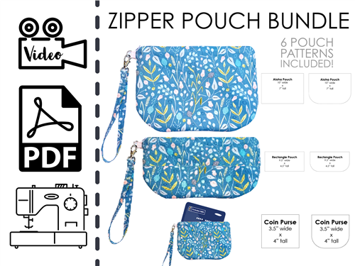 Zipper Pouches PDF Sewing Pattern Zipper Pouches PDF Sewing Pattern