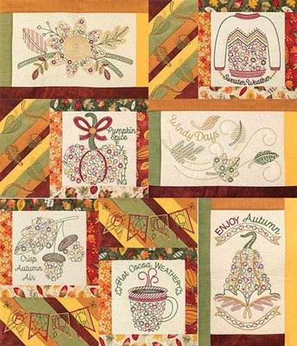 Hand stitched autumn quilt