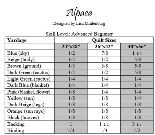 Alpaca Quilt Pattern