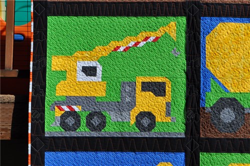 Construction Vehicles Twin Size Quilt Pattern