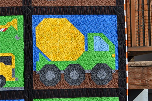Construction Vehicles Twin Size Quilt Pattern