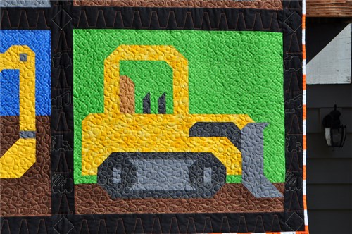 Construction Vehicles Twin Size Quilt Pattern