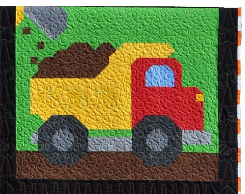 Construction Vehicles Twin Size Quilt Pattern