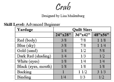 Crab Quilt Pattern