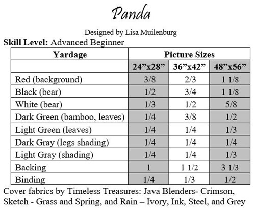 Panda Quilt Pattern