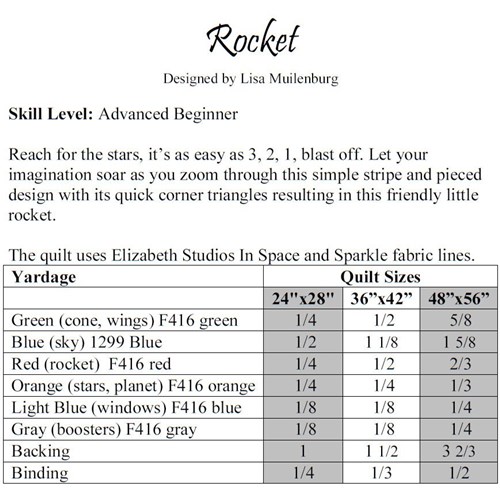 Rocket Baby Quilt Pattern