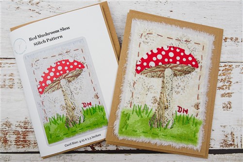 PDF Hand Embroidery Pattern Red Mushroom