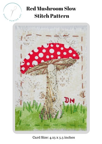 PDF Hand Embroidery Pattern Red Mushroom