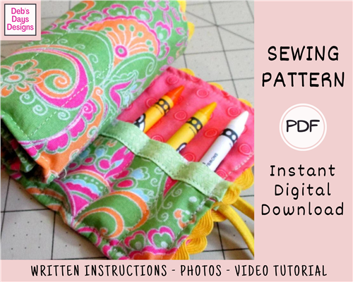 Deb's Days: Roll Up Colored Pencils Holder Sewing Project