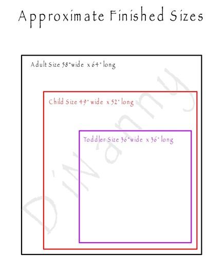 Adult, Child & Toddler Sizes Snuggie PDF Sewing Pattern