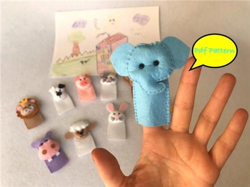 Elephant Finger Puppet PDF Sewing Pattern