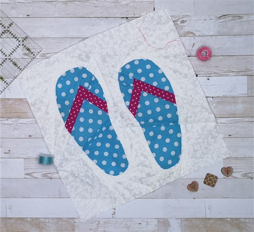 Flip Flops Quilt Block  FPP Pattern