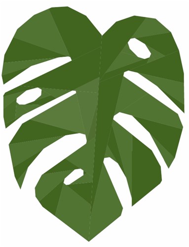 Tropical Leaf Cheese Plant  Quilt Block  FPP Pattern