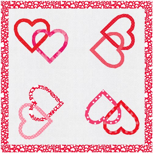 Connected Hearts  Quilt Block  FPP Pattern