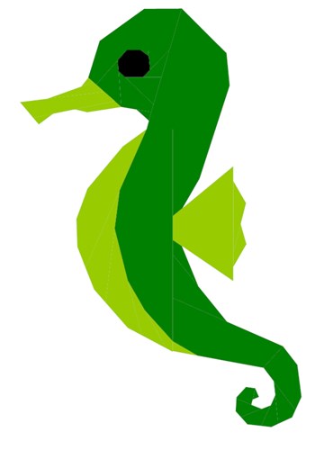 Seahorse  Quilt Block  FPP Pattern