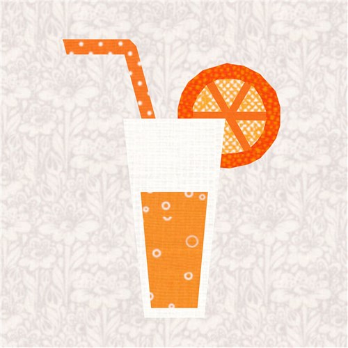 Summer Drinks Quilt Block  FPP Pattern